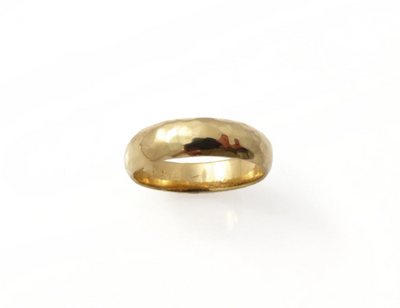 Classic Hammered 6 mm Gold 14K wedding band