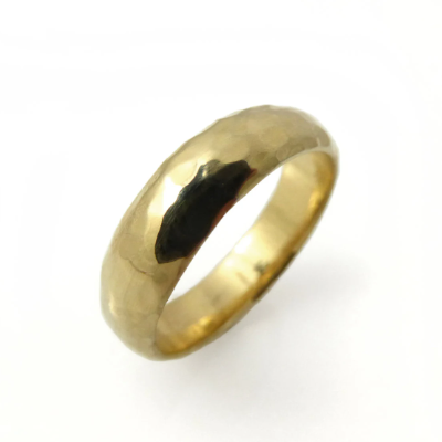 Classic Hammered 6 mm Gold 14K wedding band