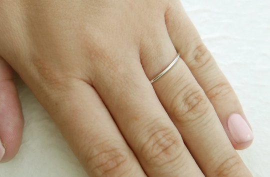 14k white gold super thin 1mm band