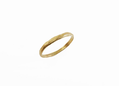 Natural design 14K yellow gold wedding ring