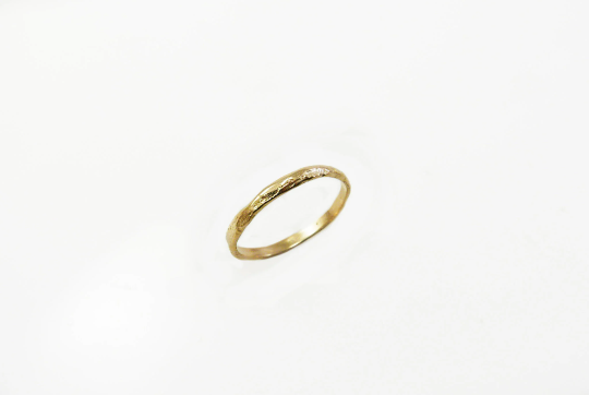 Natural design 14K yellow gold wedding ring