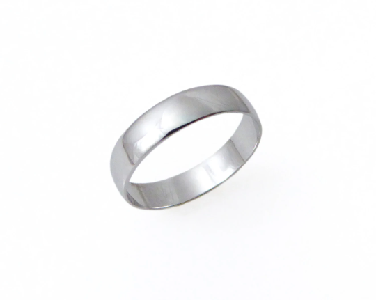 Classic white gold 5mm wedding ring (663)