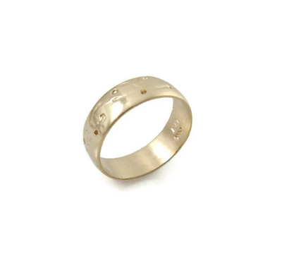 Textured Matte 14K yellow gold wedding ring