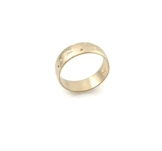 Textured Matte 14K yellow gold wedding ring