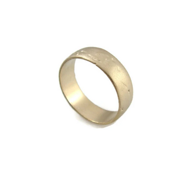 Textured Matte 14K yellow gold wedding ring