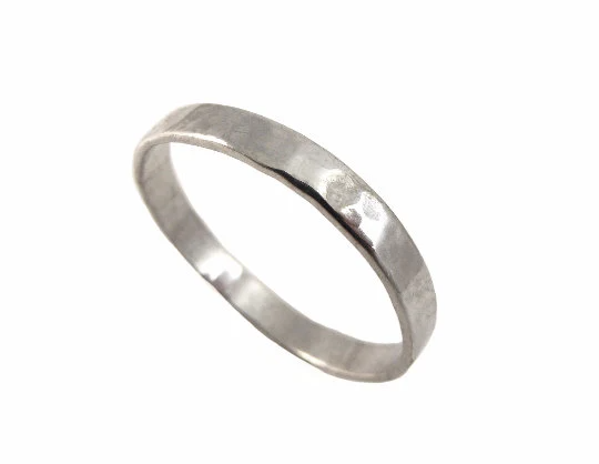 14K classic hammered wedding band 3mm