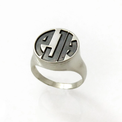 Men monogram ring