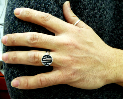 Men monogram ring