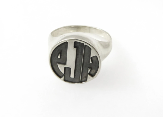 Men monogram ring