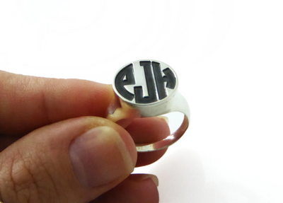 Men monogram ring