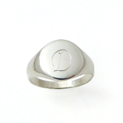 Silver Initial ring