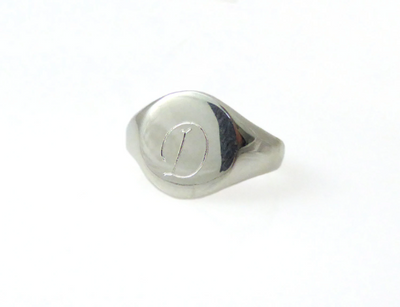 Silver Initial ring