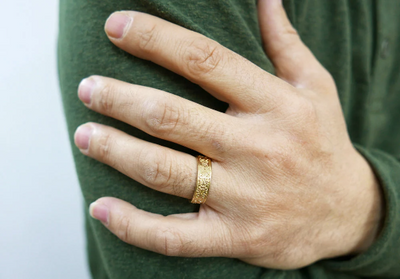 Fleur de lis ring 14k solid gold ring