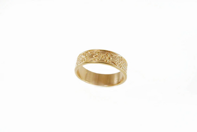 Fleur de lis ring 14k solid gold ring