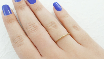 Solid 14k gold super thin 1mm band