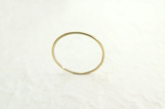 Solid 14k gold super thin 1mm band