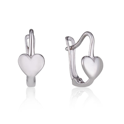 white gold heart dangle earrings