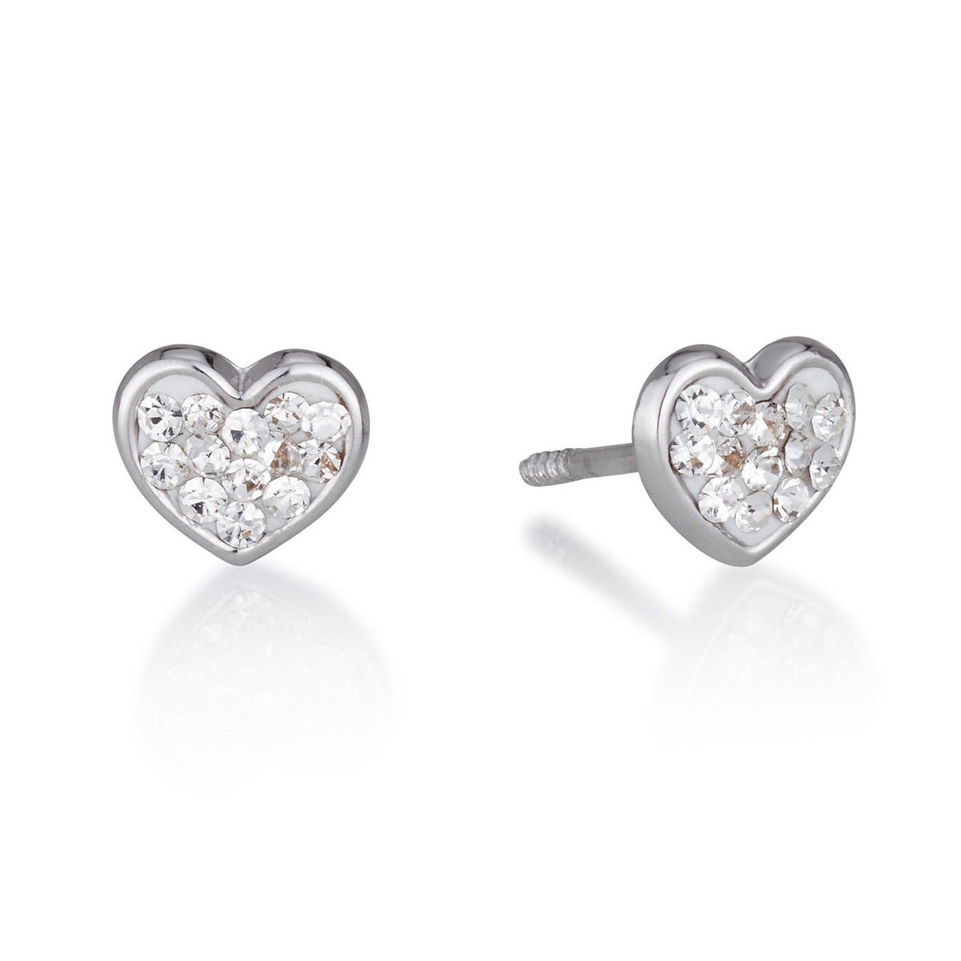 5mm gold heart earrings with zircon