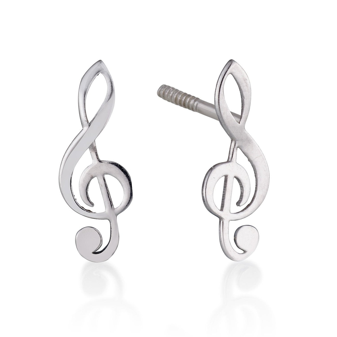 WHITE Gold Sol key stud earrings