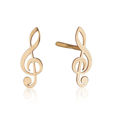 Yellow Gold Sol key stud earrings