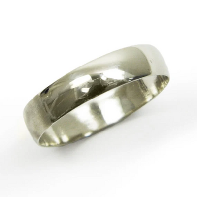 14k white gold 5 mm wide shiny band