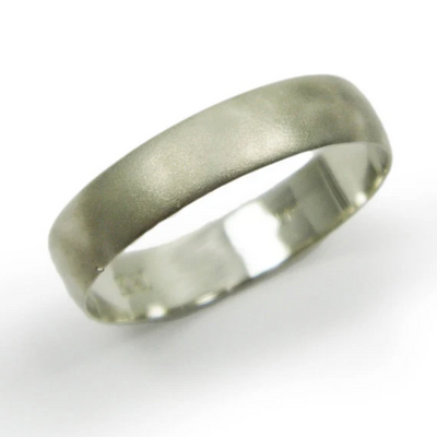 14k white gold 5 mm wide shiny band