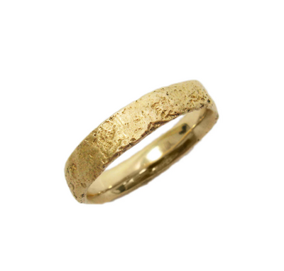 Melted 14K gold wedding band