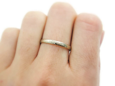 Hammered 14k white gold 2.5mm wedding ring