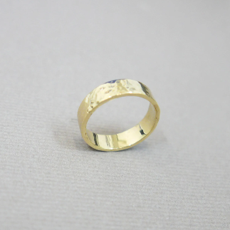 14k gold 1.5mm thick Hammered wedding band