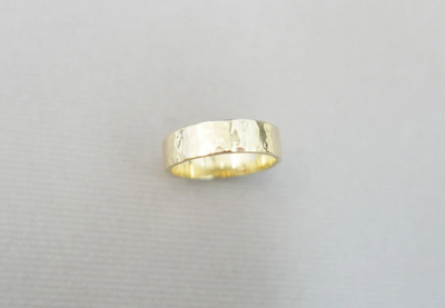 14k gold 1.5mm thick Hammered wedding band