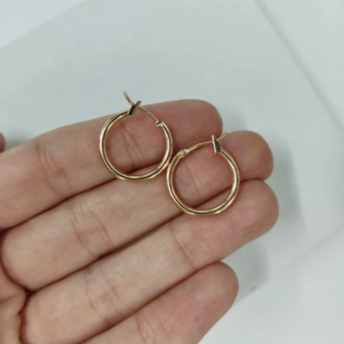 17mm yellow gold plated hoops Earrings