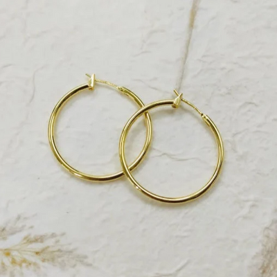 29mm Yellow gold plated hoops Earrings