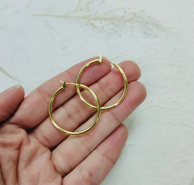 29mm Yellow gold plated hoops Earrings