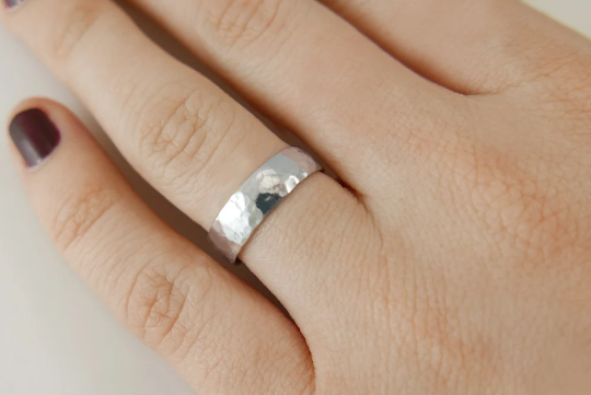 14K White gold 6 mm  wedding ring