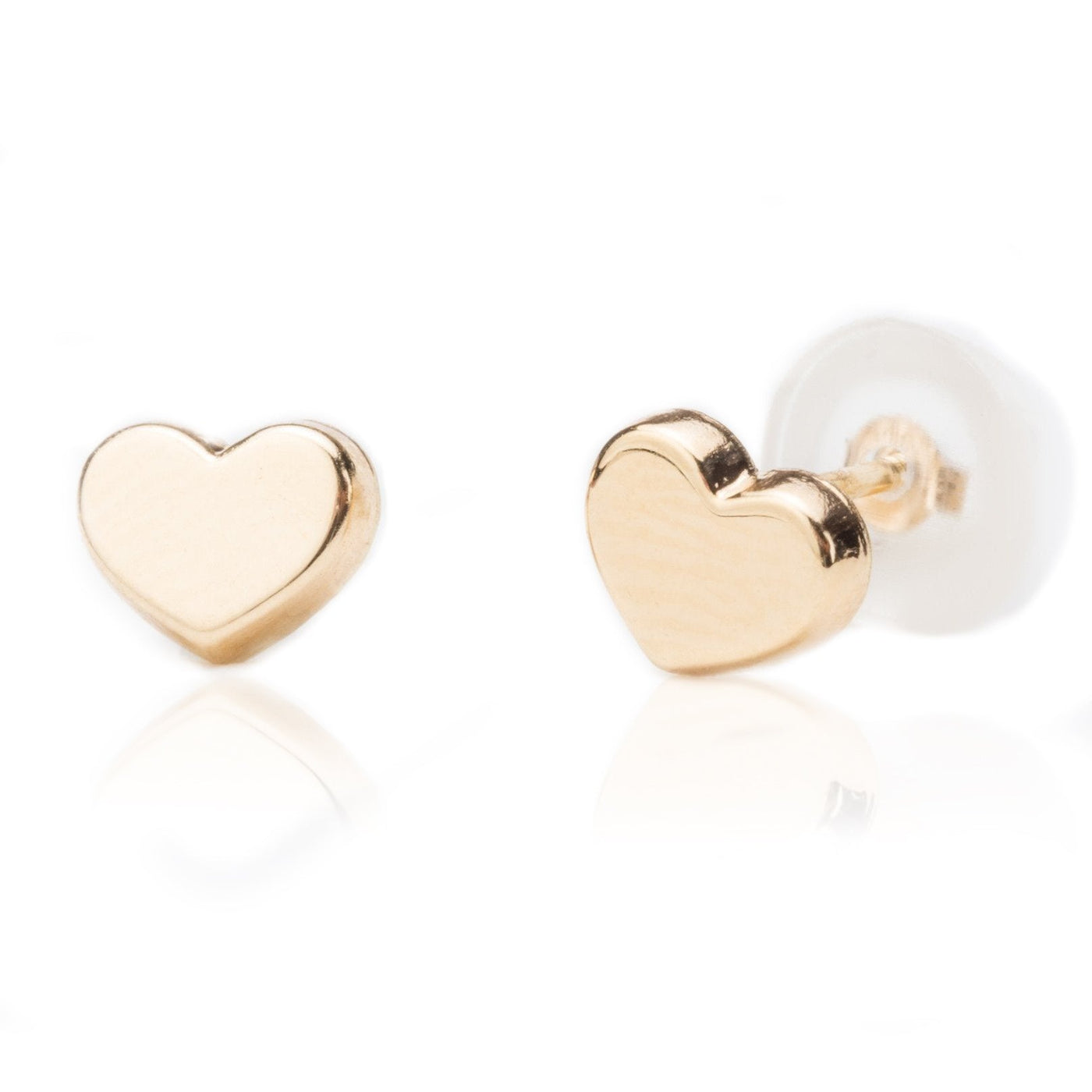 gold classic heart earrings