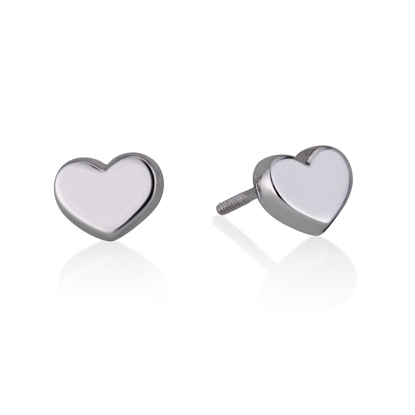 WHITE GOLD CLASSIC HEART EARRINGS