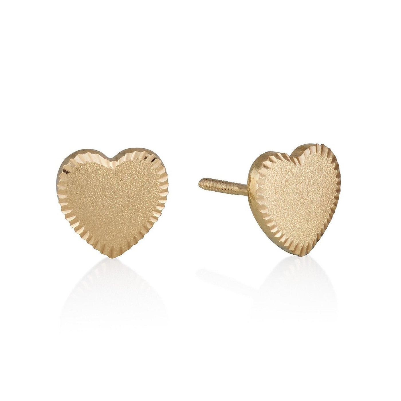 matte white GOLD HEART STUDS