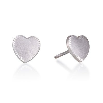 matte white GOLD HEART STUDS