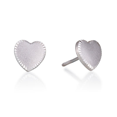 matte yellow GOLD HEART STUDS