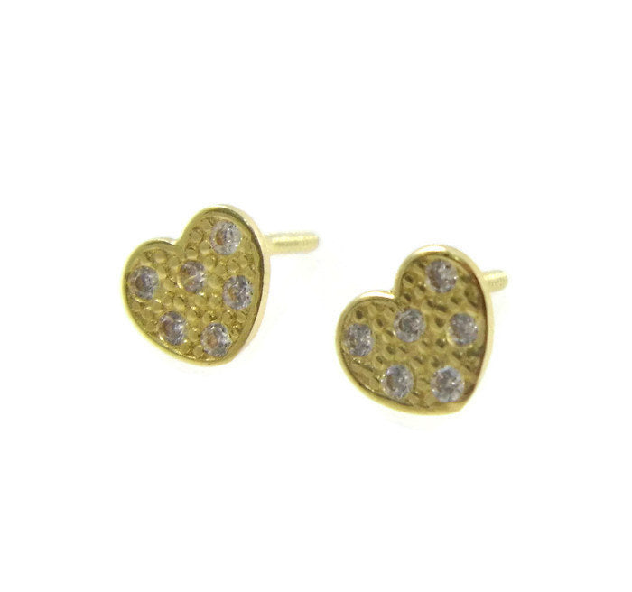 Gold heart earrings