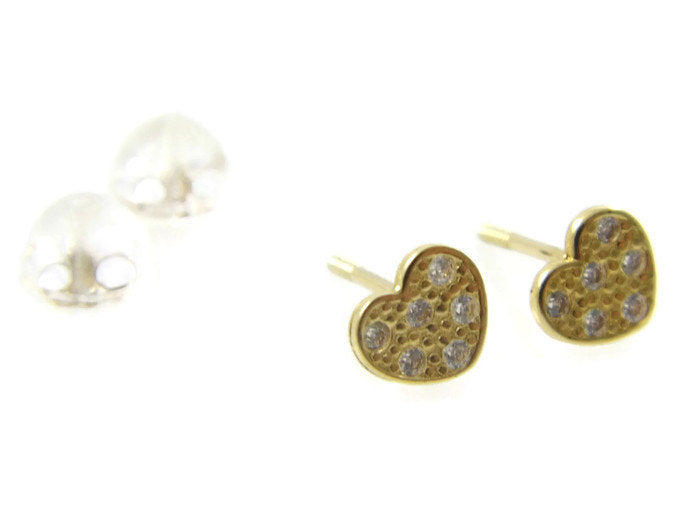 Gold heart earrings