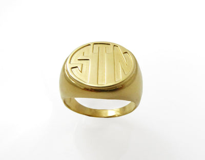 Unisex gold Monogram ring