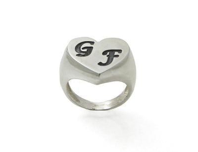 Heart Initial ring