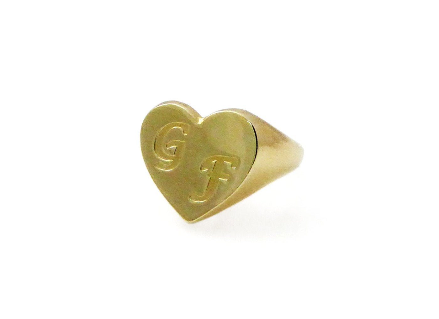 Gold monogram ring