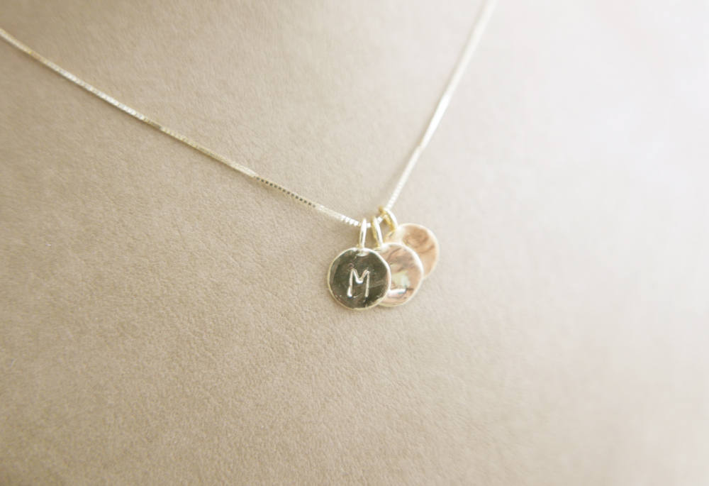 Triple initial gold charms