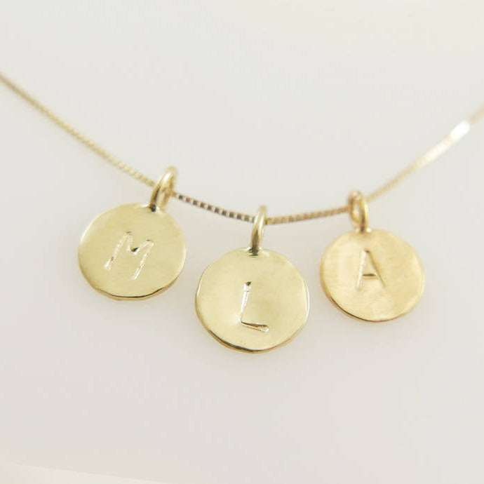 Triple initial gold charms