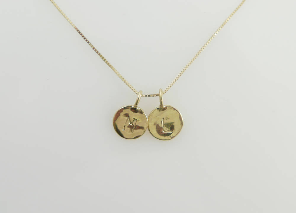 2 Letter charm gold necklace