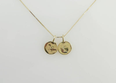 2 Letter charm gold necklace