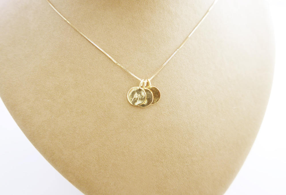 Triple initial gold charms