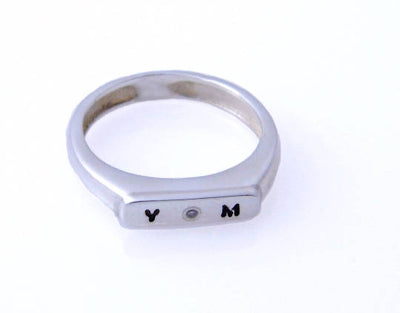 Gold Diamond personalize ring